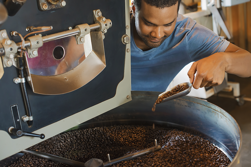 fresh-roasted coffee Beans.